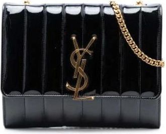 Saint Laurent Pre-owned Shoulder Bags, female, Black, Size: ONE SIZE Pre-owned Leather Crossbody Bag