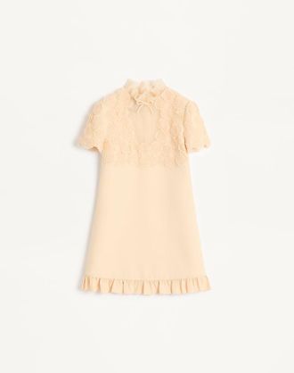 Valentino Abito Corto In Crepe Couture Ricamato Donna BETULLA 36