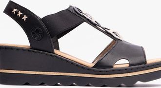 Rieker Womens Rieker 67498-00 Womens Sandals Black - Size: 3.5