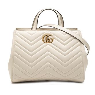 Gucci Pre-owned Gucci Small GG Marmont Matelasse Calfskin Satchel Ladies A18C7LYV223RCXJU