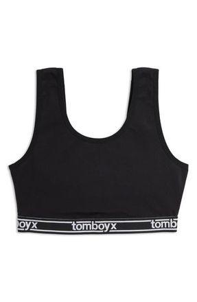 TomboyX Essentials Soft Bra in Black Logo at Nordstrom, Size X-Small