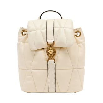 Versace Kleio Quilted Nappa Backpack - female - Versace - Backpacks - White - ONE SIZE - Bags