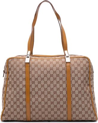 Gucci Pre-owned Womens Patterned Classic Tote Bag - Tan Textile - One Size