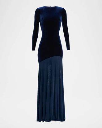 La Petite Robe Di Chiara Boni Janina Velvet A-Line Gown