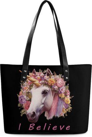 Generic I Believe Un-icorns Tote Bags for Women Cute Shoulder Purses Handbags