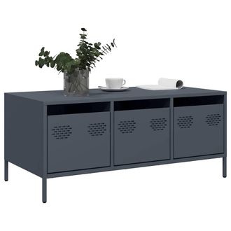 Berkfield Home Sturdy Coffee Table Anthracite 101.5x50x43.5 cm Cold-rolled Steel in Dark Grey