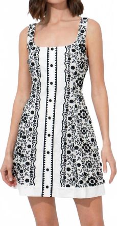 Adelyn Rae Annina Embroidered Dress In Ivory/black