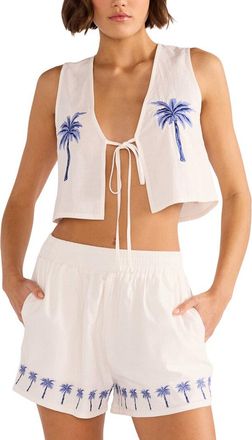Minkpink Minkpink Isadora Embroidered Linen-Blend Top