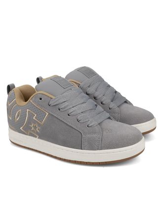 DC Sneaker DC SHOES Court Graffik, Herren, Gr. 10,5 (44), weiss (grau, tan, sanftes wei&szlig;), 57.05% Leder, 28.2% Synthetikmaterial, 13.87% Polyester, 0.88%