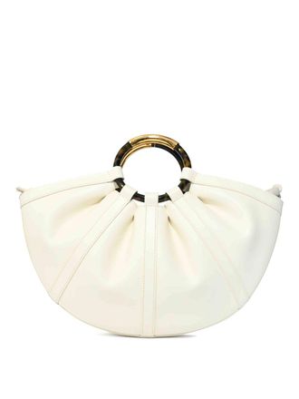 Coccinelle Shell Large Leather Bag With Pearl Handles