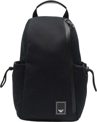 Emporio Armani Navy Blue Logo Large Backpack