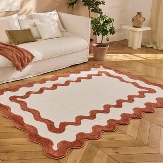 Nazar Rugs Alfombra wavy terracotta 100x150 cm