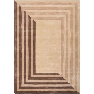 Beliani Area Rug Beige Viscose and Wool Rectangular Shape Geometric Pattern 160 x 230 cm Modern Style Living Room SARAI