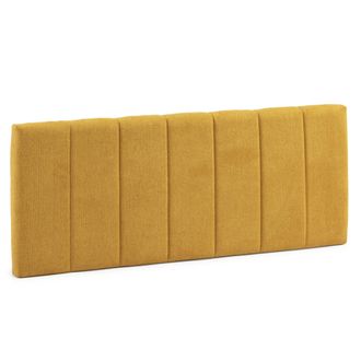 Marckonfort Cabecero Tapizado Malmo 150x60 Cm Color Mostaza. Acolchado Con Espuma. Bordado Vertical. 8 Cm De Grosor. Incluye Herrajes Para Colgar
