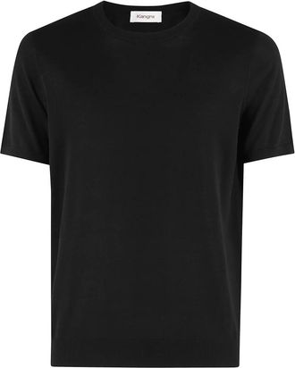 KANGRA T-Shirts, male, Black, 2XL, Black Cotton T-shirt Short Sleeves