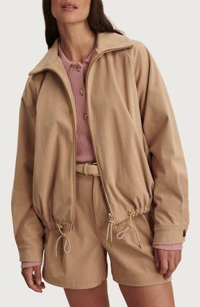 Varley Nadina Corduroy Blouson Jacket in Light Taupe at Nordstrom, Size X-Large