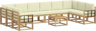 vidaXL Conjunto De Sof&aacute;s De Exterior 11 Uds. Blanco Y Crema Vidaxl