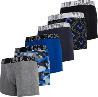 True Religion Mens Boxer Briefs Cotton Stretch Underwear for Men Pack of 6 Red/Black in Navy Blue at Nordstrom, Size Medium