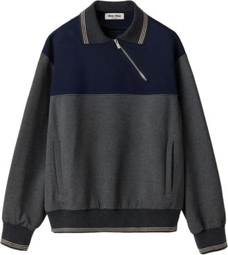 Miu Miu Felpa con zip - Grigio