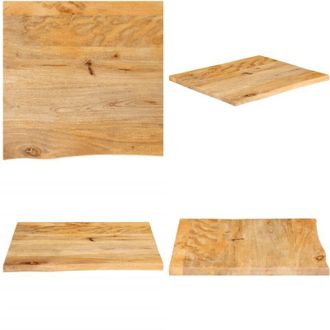 vidaXL Piano Tavolo Bordi Vivi 60x60x2,5 cm in Legno Massello di Mango - Piano in legno - Tavolo in mango