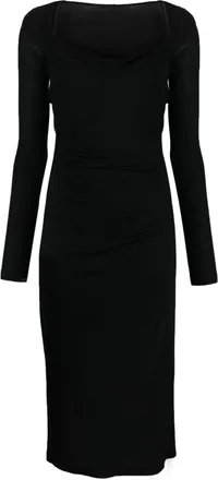 Helmut Lang Scala open-back midi-dress - women - Viscose - S - Black
