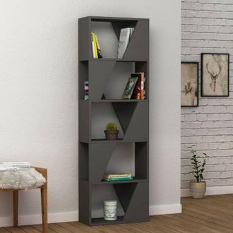 OEM Librer&iacute;a De Madera 54x168h Cm Con 5 Estantes Color Antracita - Frame