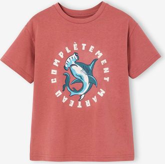 Vertbaudet T-Shirt mit XL-Tierprint Jungen, mit Recycling-Baumwolle rosenholz