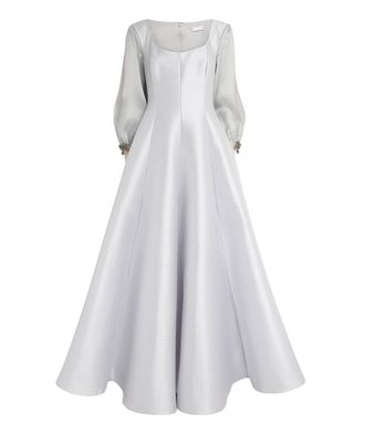 Alexis Mabille Piqu&eacute; Organza-Sleeve Gown Size S