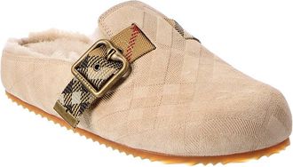 Burberry Check Urchin Suede Mule