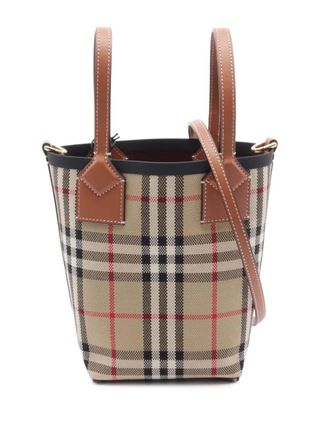 Burberry 2020 Mini House Check Canvas London Tote satchel - Bruin