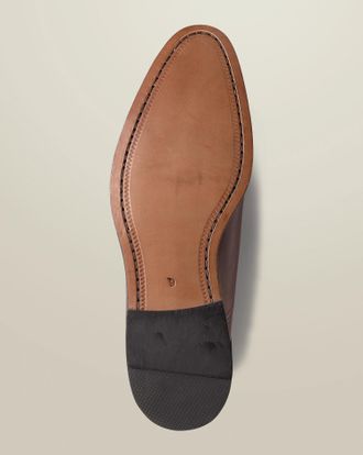 CHARLES TYRWHITT Leather Oxford Shoes - Chocolate Brown Size 10.5 by Charles Tyrwhitt