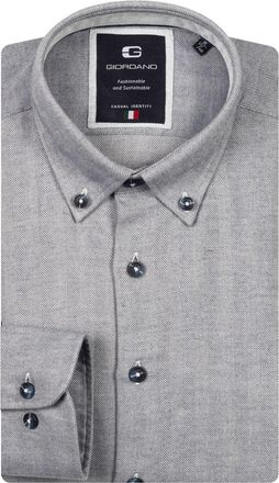 Giordano overhemd grijs button down geprint