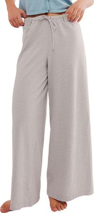 Free People Out and About Stripe Knit Wide Leg Pants in Grey at Nordstrom, Size X-Small