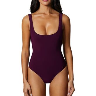 Kiki De Montparnasse Lace-Up One Piece in Plum at Nordstrom, Size X-Large