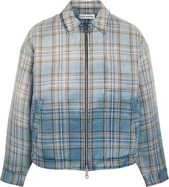 Cole Buxton Checked Cotton Jacket - Blue - XL