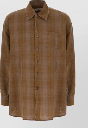 Our Legacy cotton shirt long sleeves plaid pocket