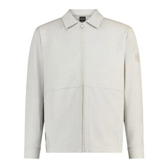 HUGO BOSS Hugo, Light Jackets, male, Gray, Size: XL Pe Twist Crew Neck Sweatshirt