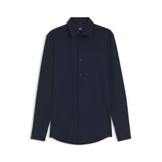 BOSS Slim-fit shirt in Italian-made performance-stretch jersey