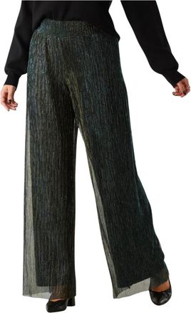 Notre-V Multikleurige Pantalon voor Stijlvolle Vrouwen - Dames - Wijde Broeken - Zwart - S - Broeken