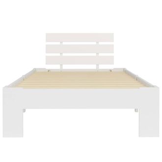 Berkfield Home Modern Bed Frame White Solid Pine Wood 90x200 cm
