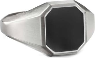 David Yurman Anello Streamline in argento sterling con onice (14mm)