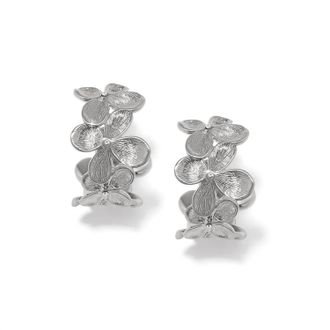 Brighton Womens Everbloom Petal Hoop Earrings In Silver