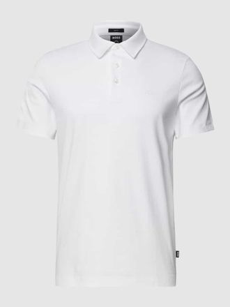 HUGO BOSS Poloshirt mit Brand-Schriftzug in Weiss, Größe XXXL