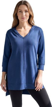 Roaman's French Terry Tunic Hoodie in Evening Blue at Nordstrom, Size 28