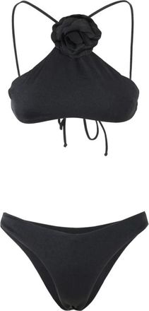 Philosophy di Lorenzo Serafini Bandeau Top met Roze Details - Dames - Bikinis - Zwart - M - Badmode