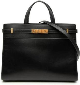 Saint Laurent Pre-owned Manhattan Satchel - Dames - Vintage Handtas - Zwart - ONE Size - Leer - Vintage