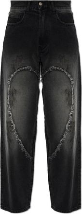 Carne Bollente Jeans met een Vintage Effect - Dames - Loose Fit Jeans - Zwart - W26 - Katoen - Jeans