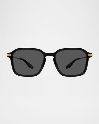 Barton Perreira Men & apos;s Delon Acetate and Titanium Rectangle Sunglasses