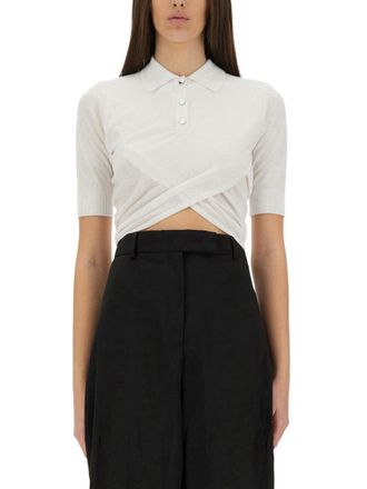 Sportmax Slim Fit Short-Sleeved Top With Polo Collar