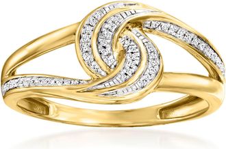 Ross-Simons Diamond Interlocking Swirl Ring in 14kt Yellow Gold